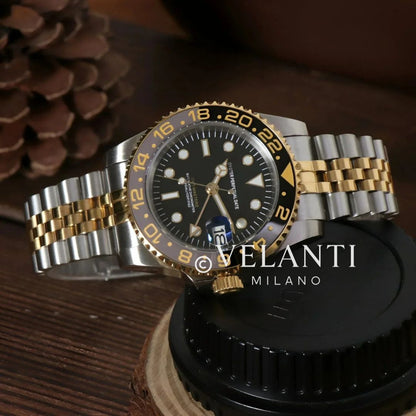 GMT-style mod watch Silver / Gold Velanti Milano GMTvel product photo 2