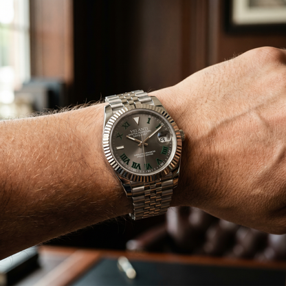 Datejust-style custom mod watch, Velanti Milano Veljust Wimbledon, product photo 4