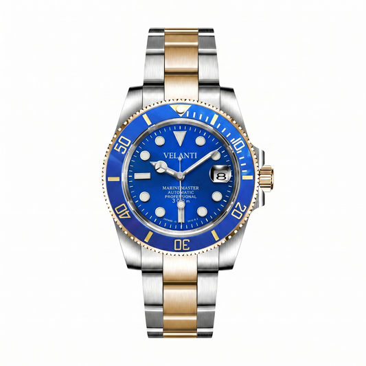 Submariner-style mod watch Blue Two Tone Velanti Milano Velmariner main product photo