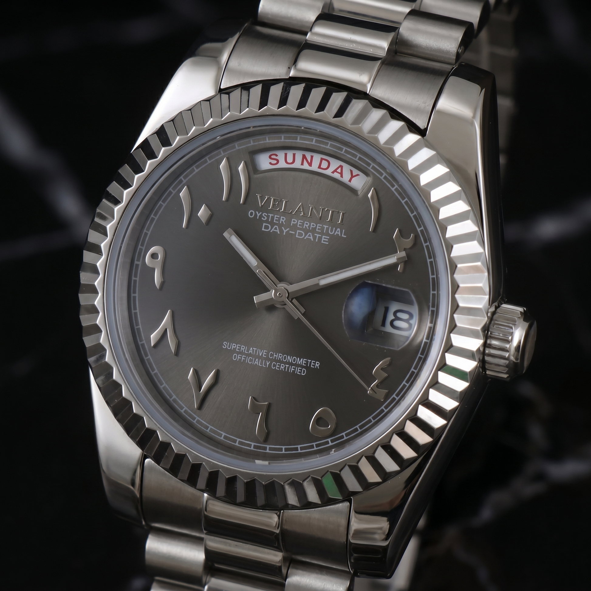 Velanti Milano Datejust Daydate Arabic Deep Grey — view 2