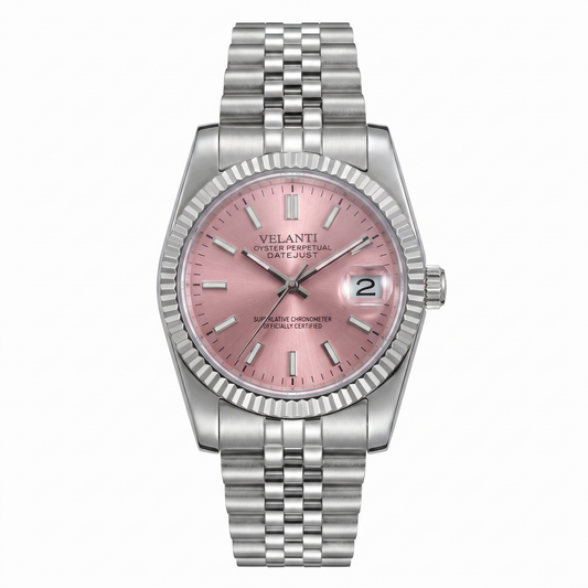 Velanti Milano Datejust Pink — luxury automatic watch