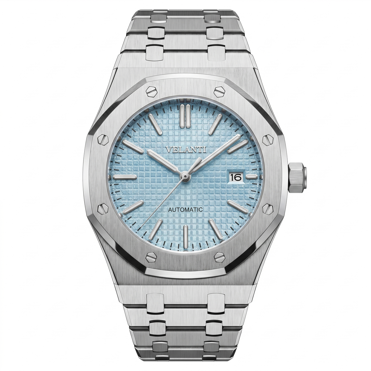 Royal Oak-style mod watch Ice Blue Velanti Milano Royal Veloak main product photo