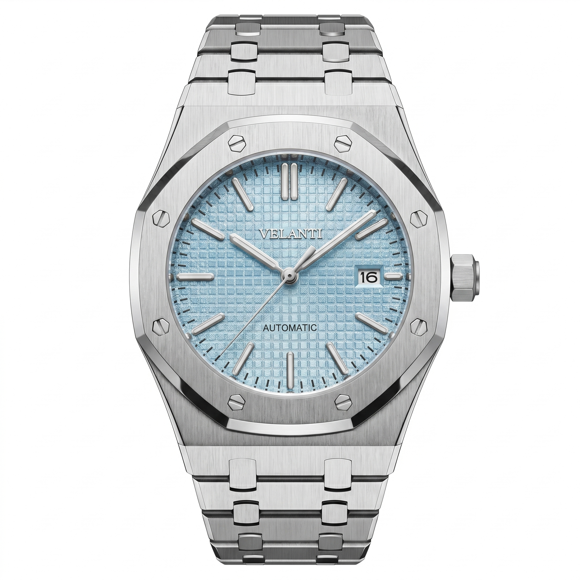 Royal Oak-style mod watch Ice Blue Velanti Milano Royal Veloak main product photo
