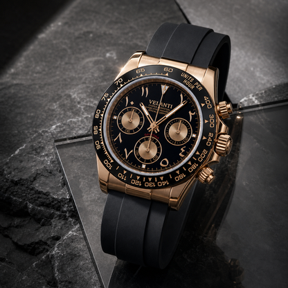 Daytona-style custom chronograph watch, Velanti Milano Veltona Arabic Rose Gold, product photo 6