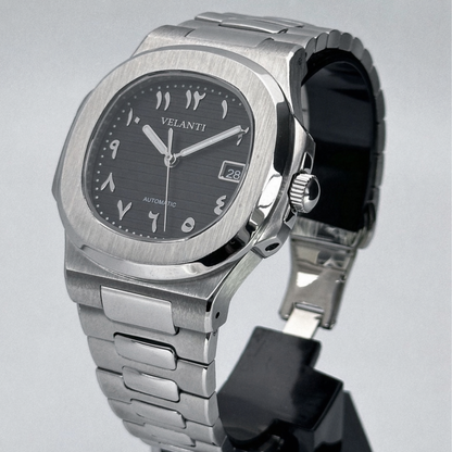 Nautilus-style mod watch Black Arabic Velanti Milano Nautvel product photo 2