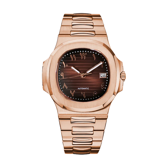 Nautvel Arabic Rose Gold Chocolate mod watch | Velanti Milano