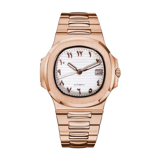 Nautilus-style mod watch Rose Gold / White Arabic Velanti Milano Nautvel main product photo