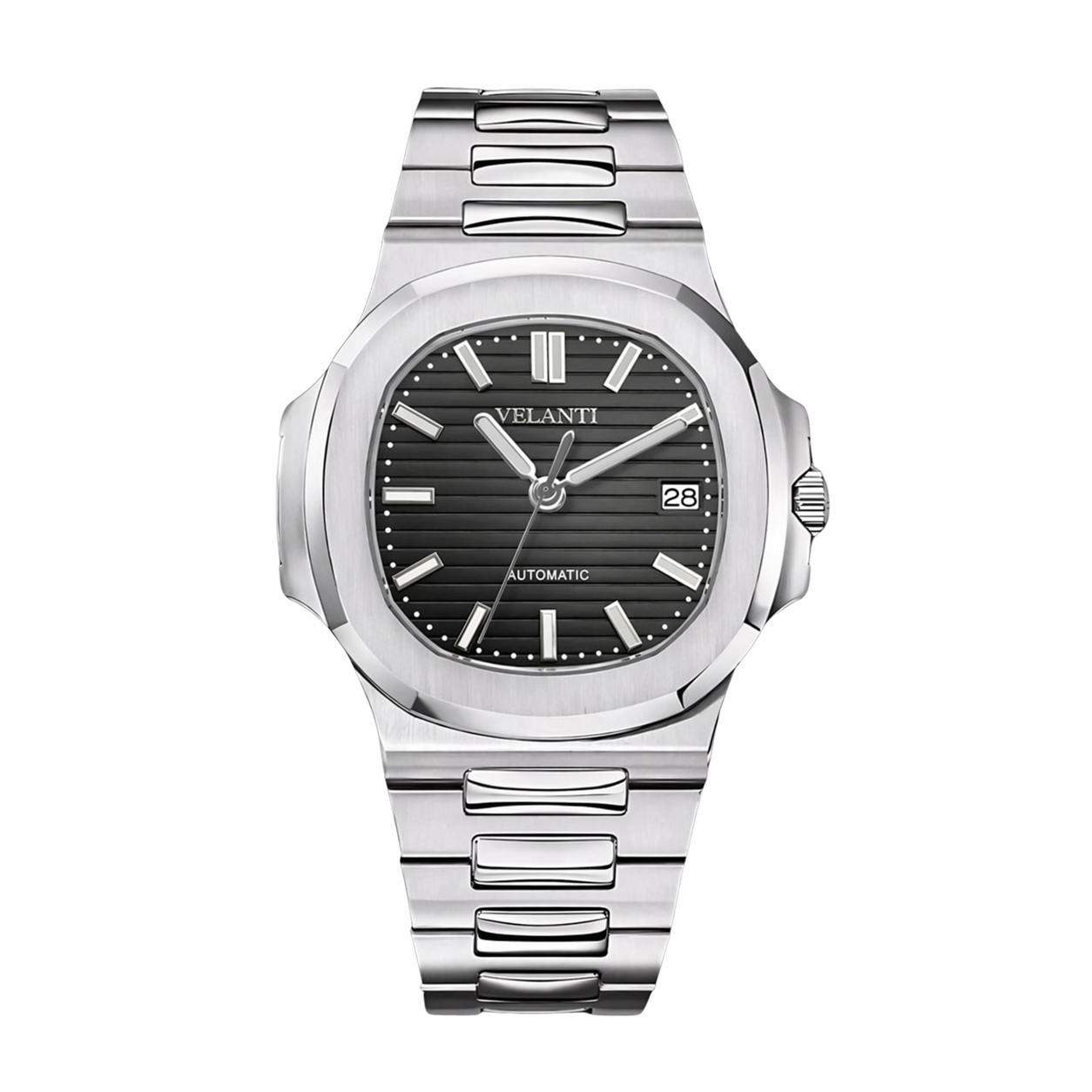 Nautilus-style mod watch Black Velanti Milano Nautvel main product photo