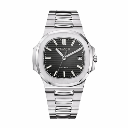 Nautilus-style mod watch Black Velanti Milano Nautvel main product photo