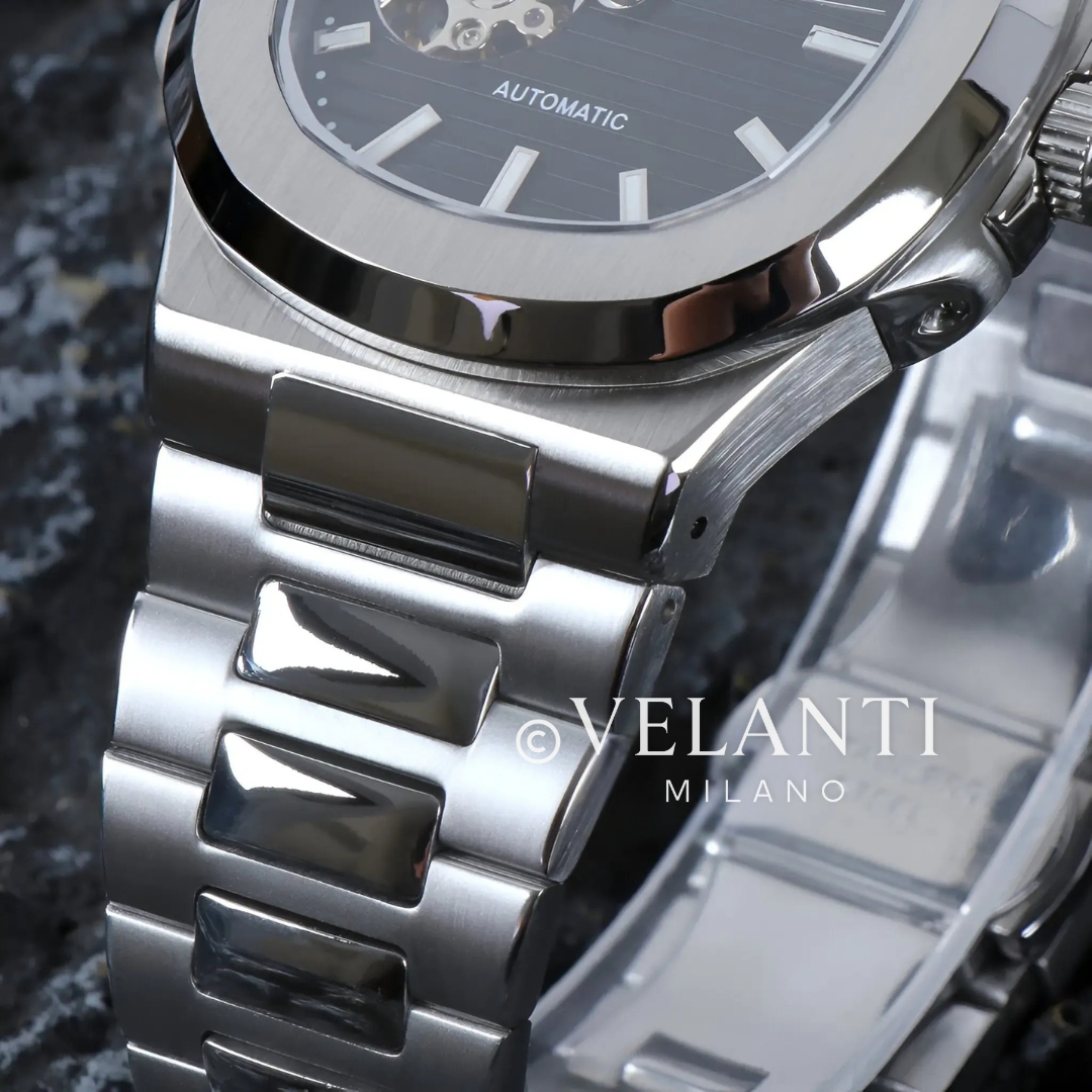 Nautilus-style mod watch Black Open Movement Velanti Milano Nautvel product photo 3