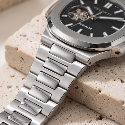 Nautilus-style mod watch Black Open Movement Velanti Milano Nautvel product photo 4