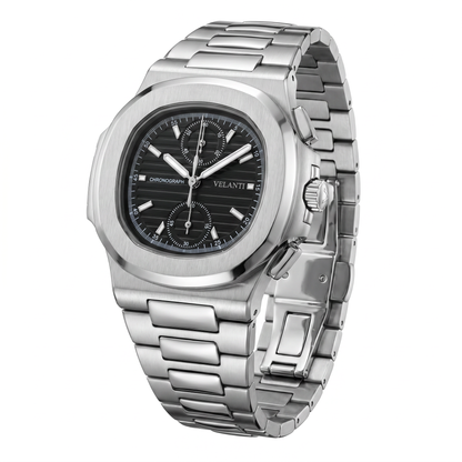 Nautilus-style mod watch Black Chrono Velanti Milano Nautvel product photo 6