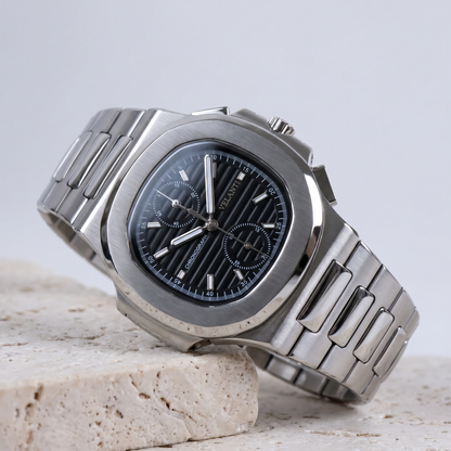 Nautilus-style mod watch Black Chrono Velanti Milano Nautvel product photo 2