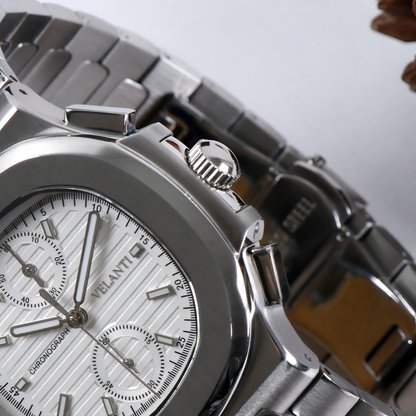 Nautilus-style mod watch White Chrono Velanti Milano Nautvel product photo 4