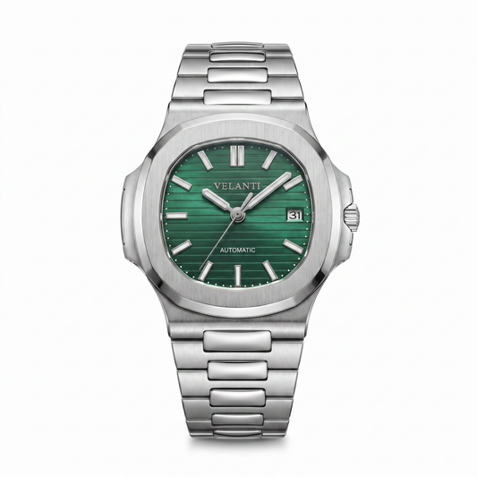 Nautilus-style mod watch Metallic Green Velanti Milano Nautvel main product photo