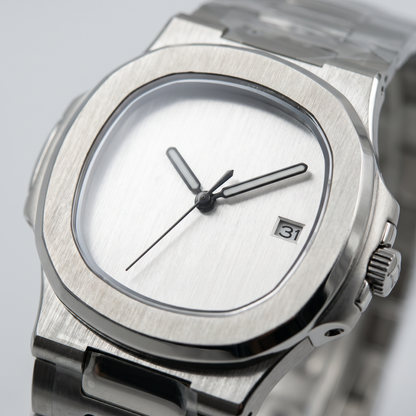 Nautilus-style mod watch Silver Minimalist Velanti Milano Nautvel product photo 3