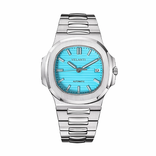 Nautilus-style mod watch Tiffany Blue Velanti Milano Nautvel main product photo