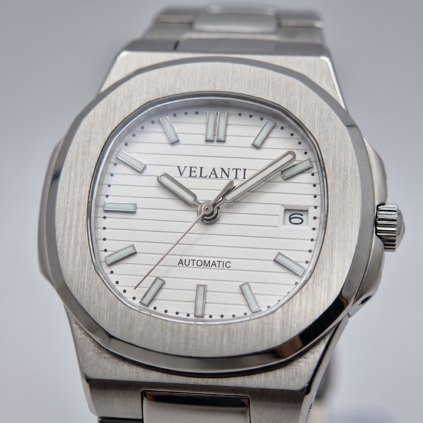 Nautilus-style mod watch White Velanti Milano Nautvel product photo 2