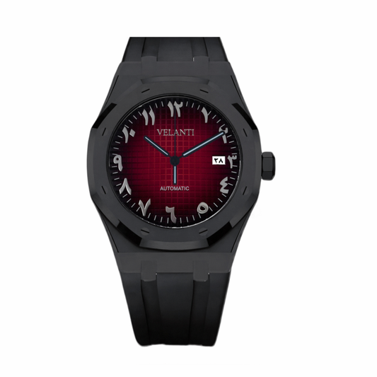 Royal Oak-style mod watch Black / Red Arabic Velanti Milano Royal Veloak main product photo