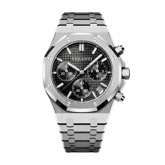 Royal Oak-style mod watch Black Chrono Velanti Milano Royal Veloak main product photo