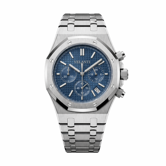 Royal Oak-style mod watch Blue Chrono Velanti Milano Royal Veloak main product photo