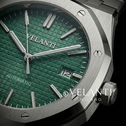 Royal Oak-style custom mod watch, Velanti Milano Royal Veloak Green, product photo 6