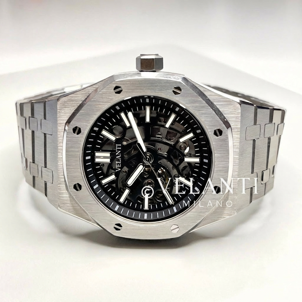 Royal Oak-style automatic watch, Velanti Milano Royal Veloak Skeleton, product photo 2