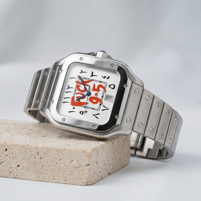 Santos-style custom mod watch, Velanti Milano Santvel Arabic Fck 9 To 5, product photo 2