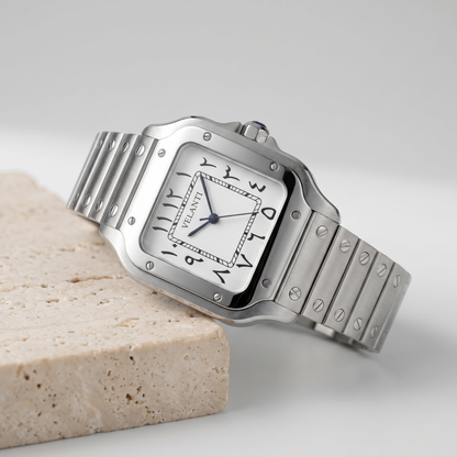 Santos-style mod watch White Arabic Velanti Milano Santvel product photo 2