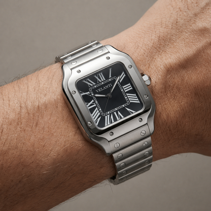 Santos-style mod watch Black Velanti Milano Santvel product photo 5