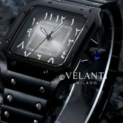 Santos-style mod watch Black Arabic Ghost Velanti Milano Santvel product photo 2