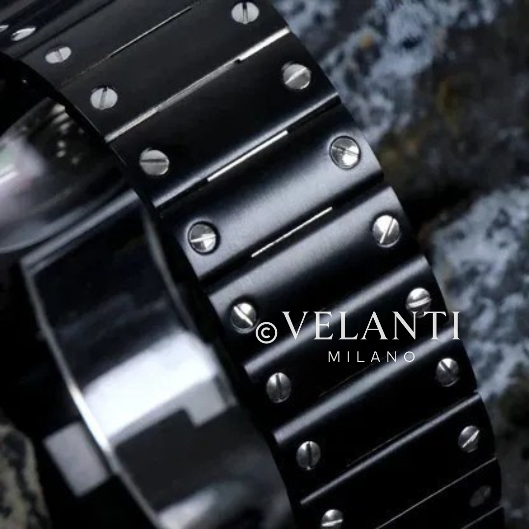Santos-style mod watch Black Arabic Ghost Velanti Milano Santvel product photo 3