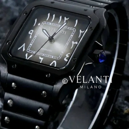 Santos-style mod watch Black Arabic Ghost Velanti Milano Santvel product photo 4