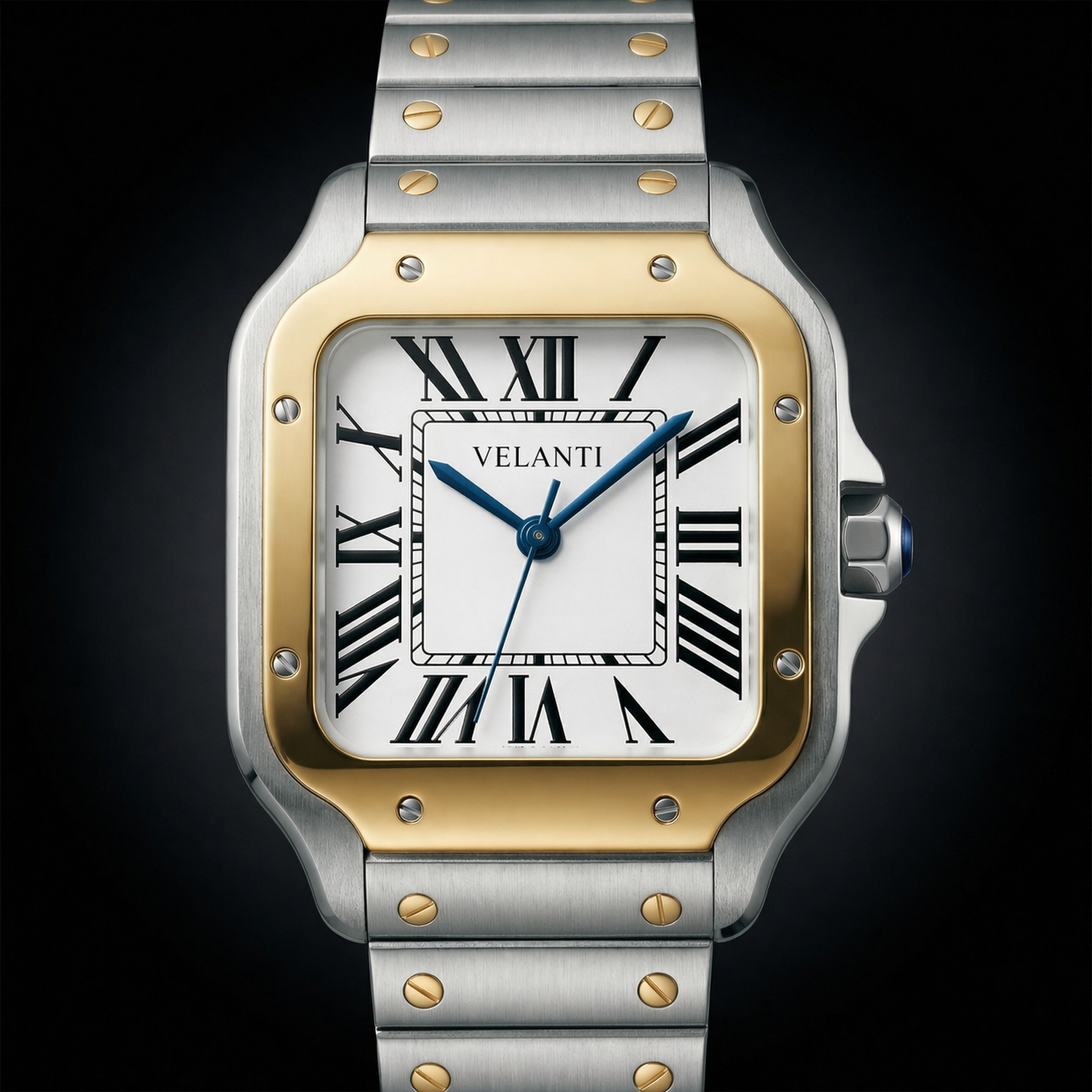 Santos-style mod watch Silver Velanti Milano Santvel product photo 5