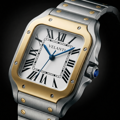 Santos-style mod watch Silver Velanti Milano Santvel product photo 6