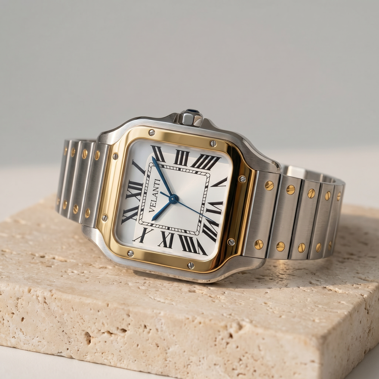Santos-style mod watch Silver Velanti Milano Santvel product photo 3