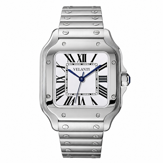 Santos-style mod watch White Velanti Milano Santvel main product photo