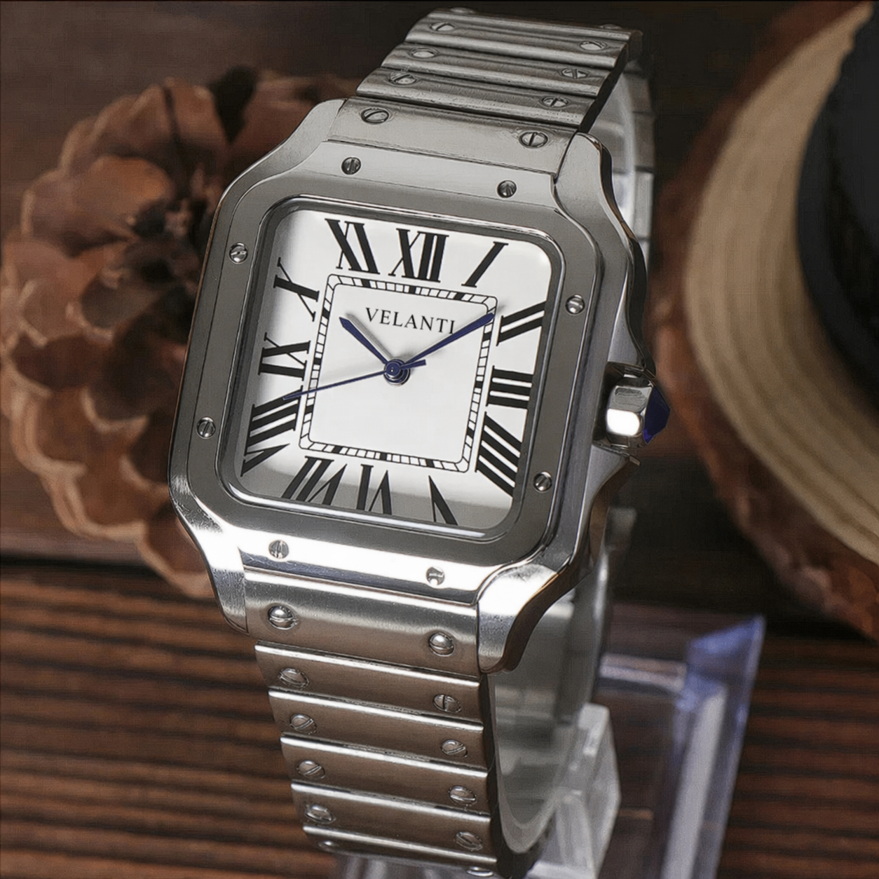 Santos-style mod watch White Velanti Milano Santvel product photo 4