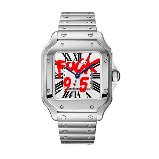 Santos-style mod watch White Fck 9 to 5 Velanti Milano Santvel main product photo