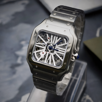 Santos-style mod watch White Skeleton Velanti Milano Santvel product photo 4