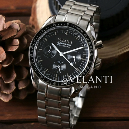 Speedmaster-style mod watch Black Velanti Milano Speedvel product photo 2