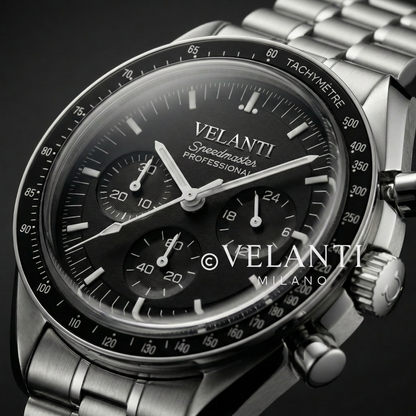 Speedmaster-style mod watch Black Velanti Milano Speedvel product photo 4