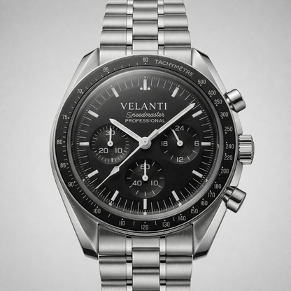 Speedmaster-style mod watch Black Velanti Milano Speedvel product photo 5