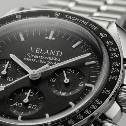 Speedmaster-style mod watch Black Velanti Milano Speedvel product photo 6
