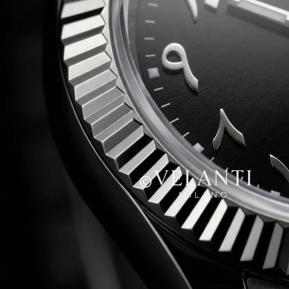 Datejust-style automatic watch, Velanti Milano Veljust Black Arabic, product photo 9