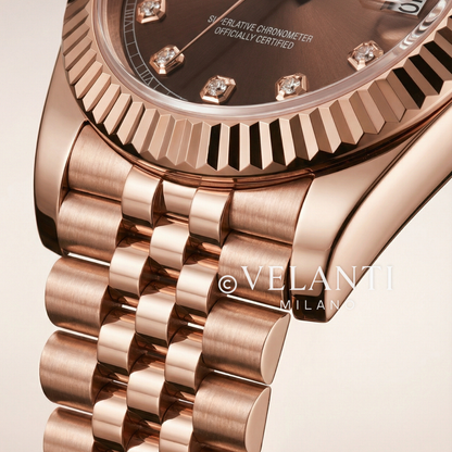 Velanti Milano Datejust Chocolate Crystals Rose Gold — view 4