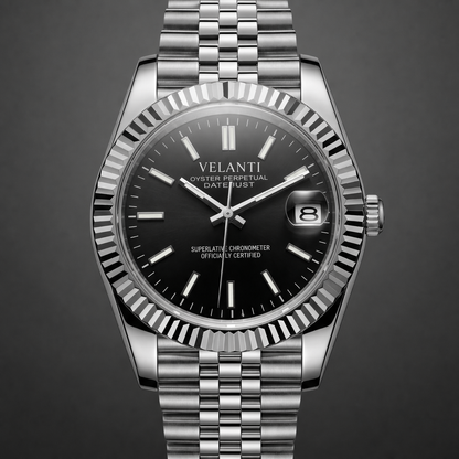 Datejust-style automatic watch, Velanti Milano Veljust Classic Black, product photo 3