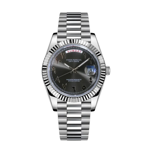 Velanti Milano Datejust Daydate Arabic Deep Grey — luxury automatic watch