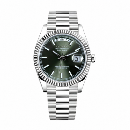 Datejust-style automatic watch, Velanti Milano Veljust Daydate Mint Green, main product photo