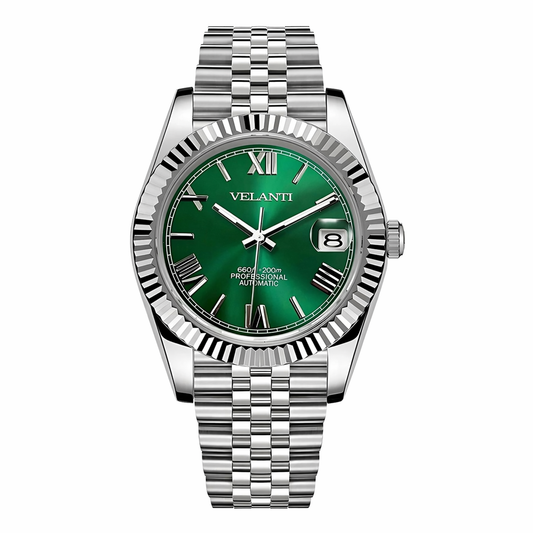 Velanti Milano Datejust Green Roman — luxury automatic watch